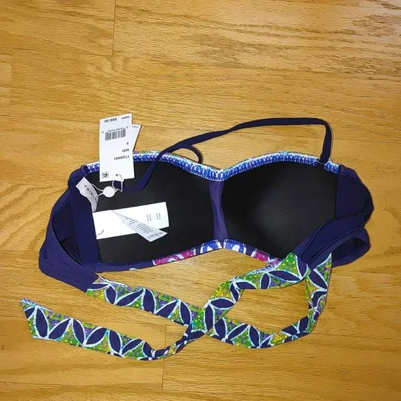 NWT Trina Turk Lotus Batik Bandeau Bikini Top & Reversible Bikini Bottom. 8 - Picture 6 of 10